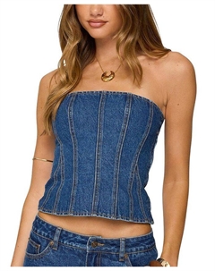 Камелия Корсет Джинсовый Без Бретелек, синий Edikted
