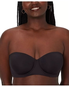 Женский ультракомфортный бесшовный минимизирующий бюстгальтер без бретелек DF4586, черный Bali