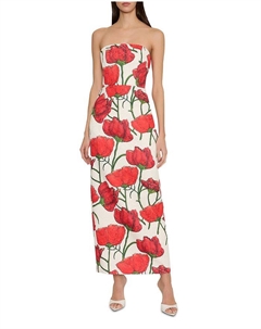 Платье "Red Peony Orion" из жаккарда, мультиколор Milly