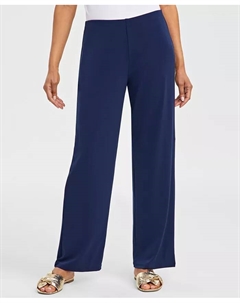 Женские брюки свободного кроя на резинке, обычная и укороченная длина, синий Jm collection