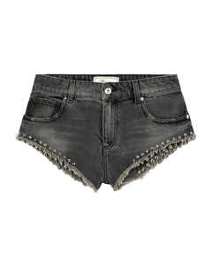 Джинсовые шорты с люверсами, серый Blumarine