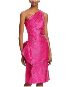 Жаккардовое платье с одним плечом, розовый Teri jon by rickie freeman