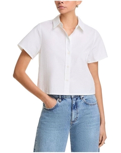 Рубашка из ситца в полоску, белый Frame