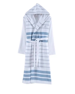 Турецкий пештамил 38" Халат из турецкого хлопка, синий Brooks brothers