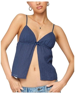 Отточенный топ с разрезом спереди Otis Eyelet, синий Edikted