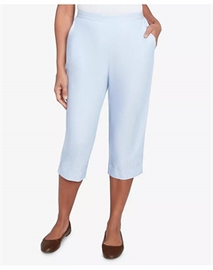 Укороченные брюки Petite St. Thomas с термоаппликацией и вышивкой, синий Alfred dunner