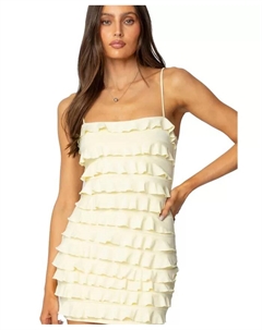 Женское мини-платье с рюшами Nadya, желтый Edikted