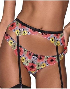 Ажурные трусики-стринги Azalea с вышивкой, черный Fleur du mal