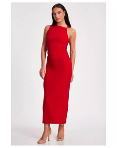 Женское макси-платье ITY с присборенной талией, красный Quiz