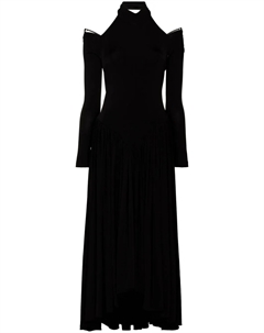 Платье с открытыми плечами и длинными рукавами, черный Khaite