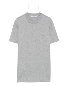 Футболка из хлопка с логотипом, серый Prada