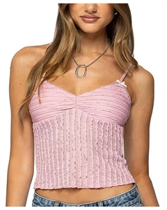 Аря Руфл Топ, розовый Edikted