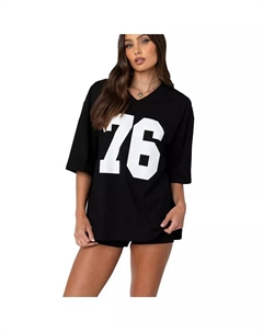 Женская футболка 76 оверсайз, черный Edikted