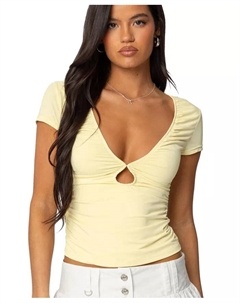 Женский топ Burkley Keyhole с драпировкой, желтый Edikted