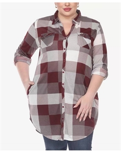Туника в клетку больших размеров, мультиколор White mark