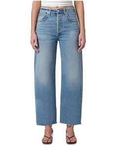 Ayla Raw Hem High Rise Crop Jeans in Telegraph — Джинсы Ayla с рваным краем и высокой посадкой, укороченные, цвет Telegraph, синий Citizens of humanity