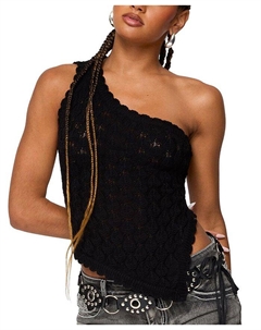 Асимметричный вязаный топ Codi с открытой спиной, черный Edikted