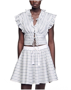 Полосатый укороченный топ - эксклюзив, мультиколор Sandro