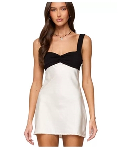 Женское мини-платье с контрастным атласным эффектом, коричневый/бежевый Edikted