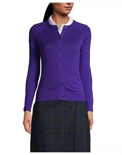 Женский кардиган из хлопка и модала, фиолетовый Lands' end