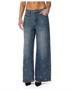 Джинсы Jainie Grommet с низкой посадкой, голубой отбел, синий Edikted