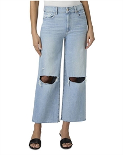 Саша Высокие Широкие Укороченные Джинсы в Maevedest, синий Paige