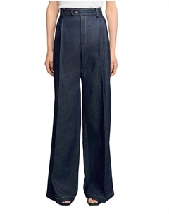 Джинсы с высокой посадкой и широкими штанинами, синий Sandro