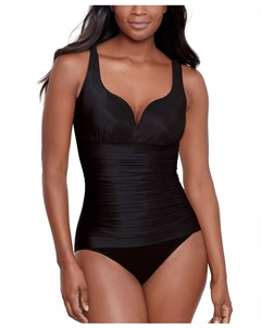 Женский цельный купальник Rock Solid Cherie с контролем живота, черный Miraclesuit