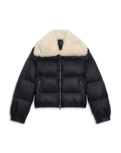 Пуховая куртка с отделкой из овчины, черный Theory