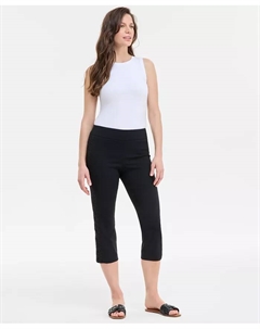 Женские капри с боковыми кружевными вставками, черный Jm collection