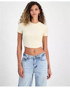 Женский укороченный топ Peony Jacquard, желтый Guess