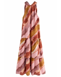 Платье макси REGULAR FIT TIE NECK LAYERED, розовый Next