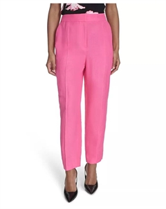 Женские брюки средней посадки из смесового льна, розовый Calvin klein
