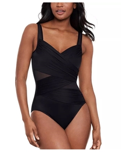 Женский цельный купальник Network Madero с чашками на косточках, черный Miraclesuit