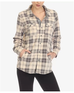 Женская фланелевая рубашка в клетку, розовый White mark