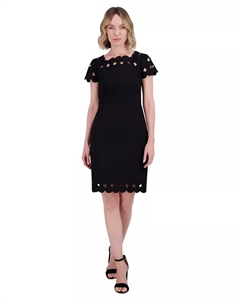 Женское платье-трапеция с квадратным вырезом и асимметрией, черный Vince camuto