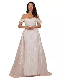 Женское платье Illusion Neck с длинными расклешенными рукавами, розовый Lara