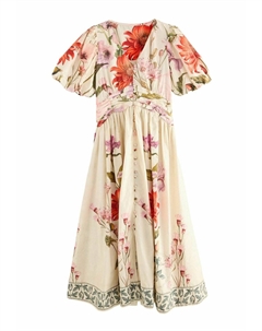 Платье-рубашка PUFF SLEEVE BUTTON DOWN, бежевый Next