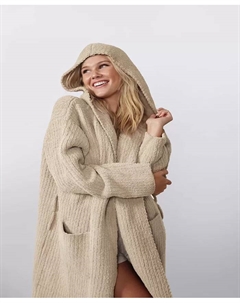 Рельефный халат с капюшоном, коричневый Sunday citizen