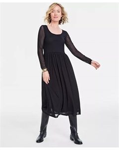 Женское платье миди из сетчатой ткани, черный On 34th