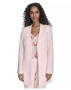 Женский длинный жакет с открытой застежкой и длинными рукавами, розовый Calvin klein