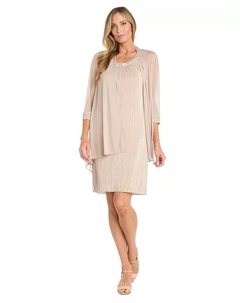 Женское платье-пиджак с декорированным воротником, коричневый/бежевый R&m richards