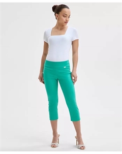 Укороченные брюки-капри с эффектом контроля живота на резинке, зеленый I.n.c. international concepts