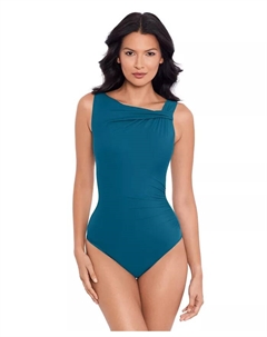 Женский цельный купальник Rock Solid Avra с чашечками на косточках, синий Miraclesuit