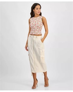 Женская застегивающаяся миди-юбка Casey с карманами, коричневый/бежевый Guess