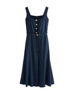 Платье-рубашка REGULAR FIT - BELTED SQUARE NECK MIDI, синий Next