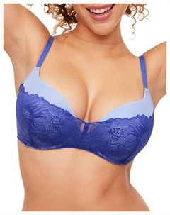 Cyla Женский бюстгальтер Push Up с глубоким вырезом, синий Adore me