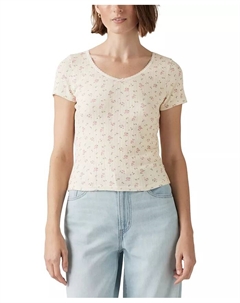 Женский топ из хлопка Sweetie с V-образным вырезом и ажурной вязкой, розовый Levi's®