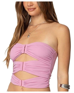 Ариэлла Топ без бретелей с вырезом, розовый Edikted