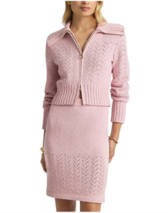 Кардиган с молнией Chevron, розовый St. john